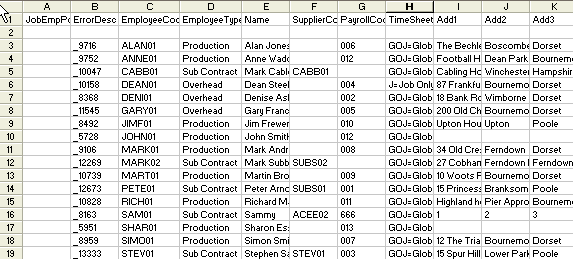 Exchequer Enterprise Employee Job Costing criteria