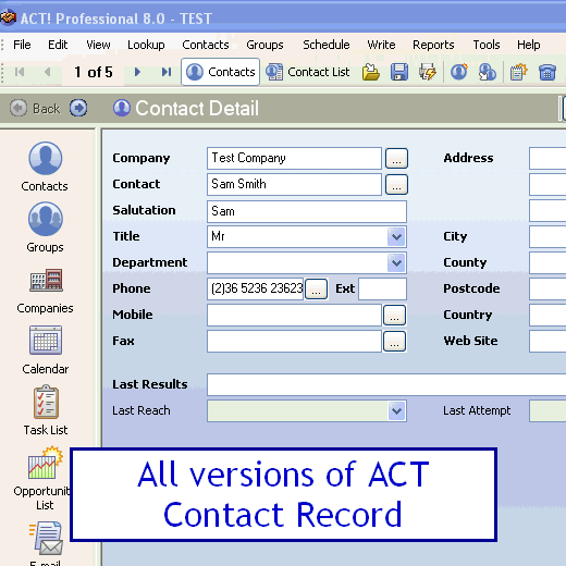  Lookup Address Postcode/Zip code Software addon for ACT! Professional and Workgroup