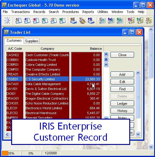 Postcode Lookup Software add-on for IRIS Enterprise (Formally Exchequer Software)