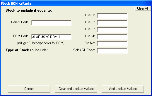 Exchequer Enterprise Bill of Materials