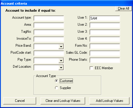 Exchequer Enterprise get Customer and Supplier