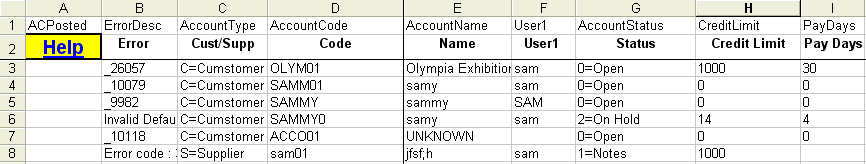 Exchequer Enterprise Customer Import