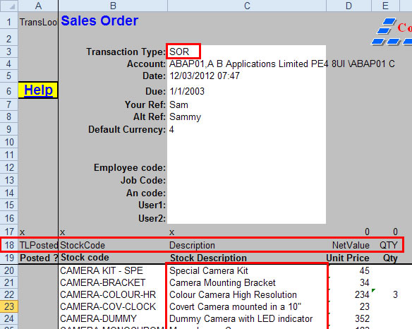 Exchequer Enterprise Transaction Lines