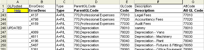Exchequer Enterprise General Ledger import