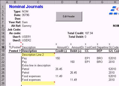 Exchequer Enterprise Nominal Transactions